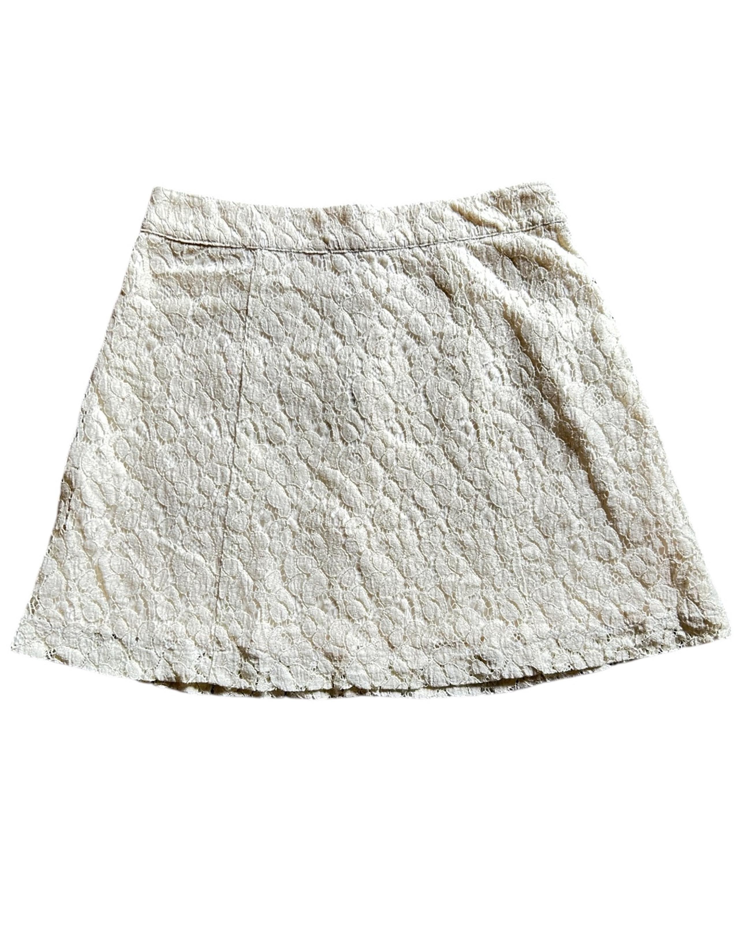 NWOT ivory lace overlay Hollister size XS zip up back mini
