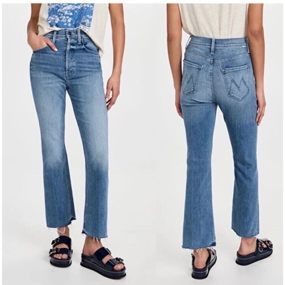 MOTHER The Tripper Ankle Fray Straight Leg High Rise Jeans in We The Animals 25
