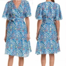 McLaughlin Wrap Dress w/batwing Sleeve NWT