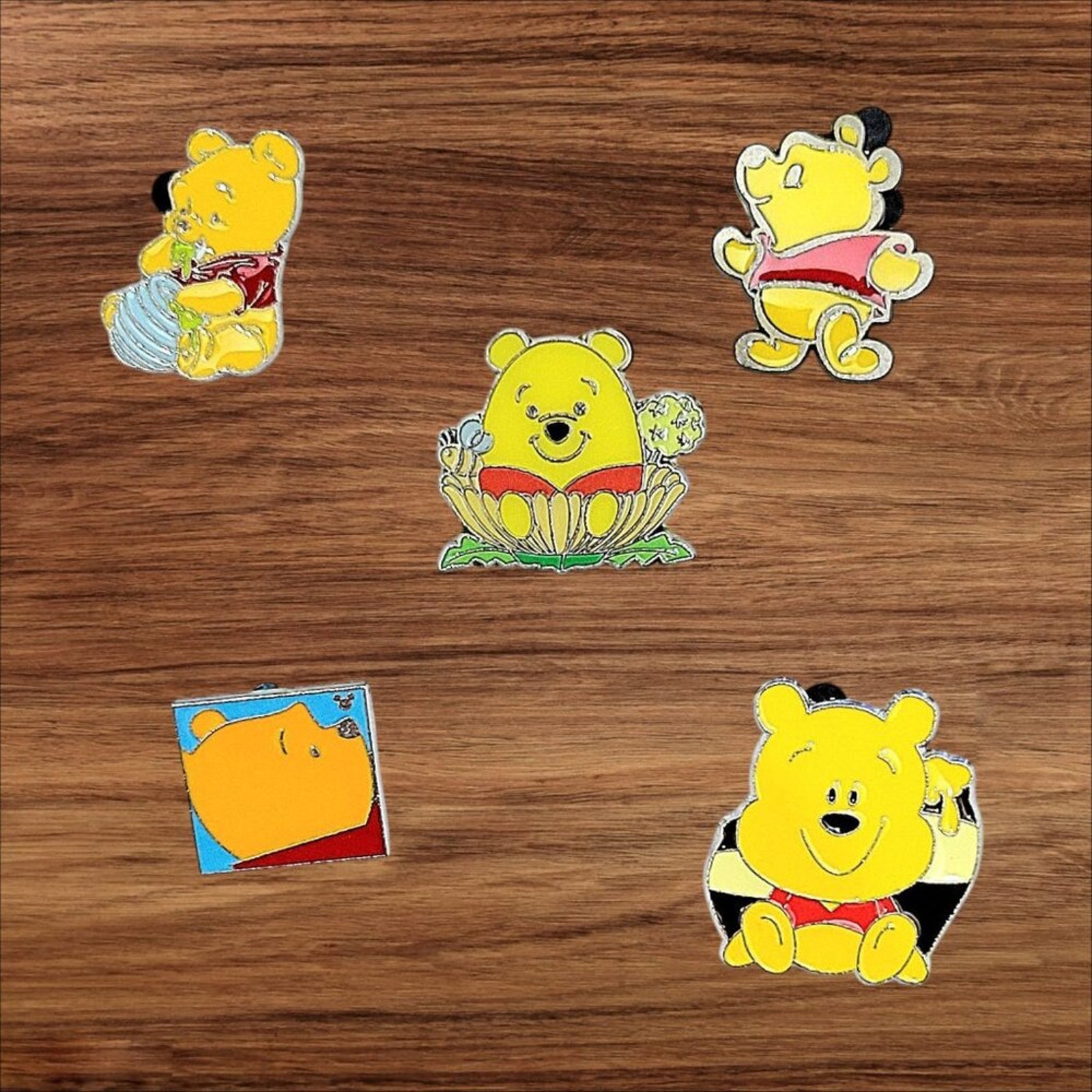5 Winnie the Pooh Disney Parks Trading Pins, Plus 2 Bonus Pins