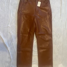 Abercrombie brown leather pants NWT