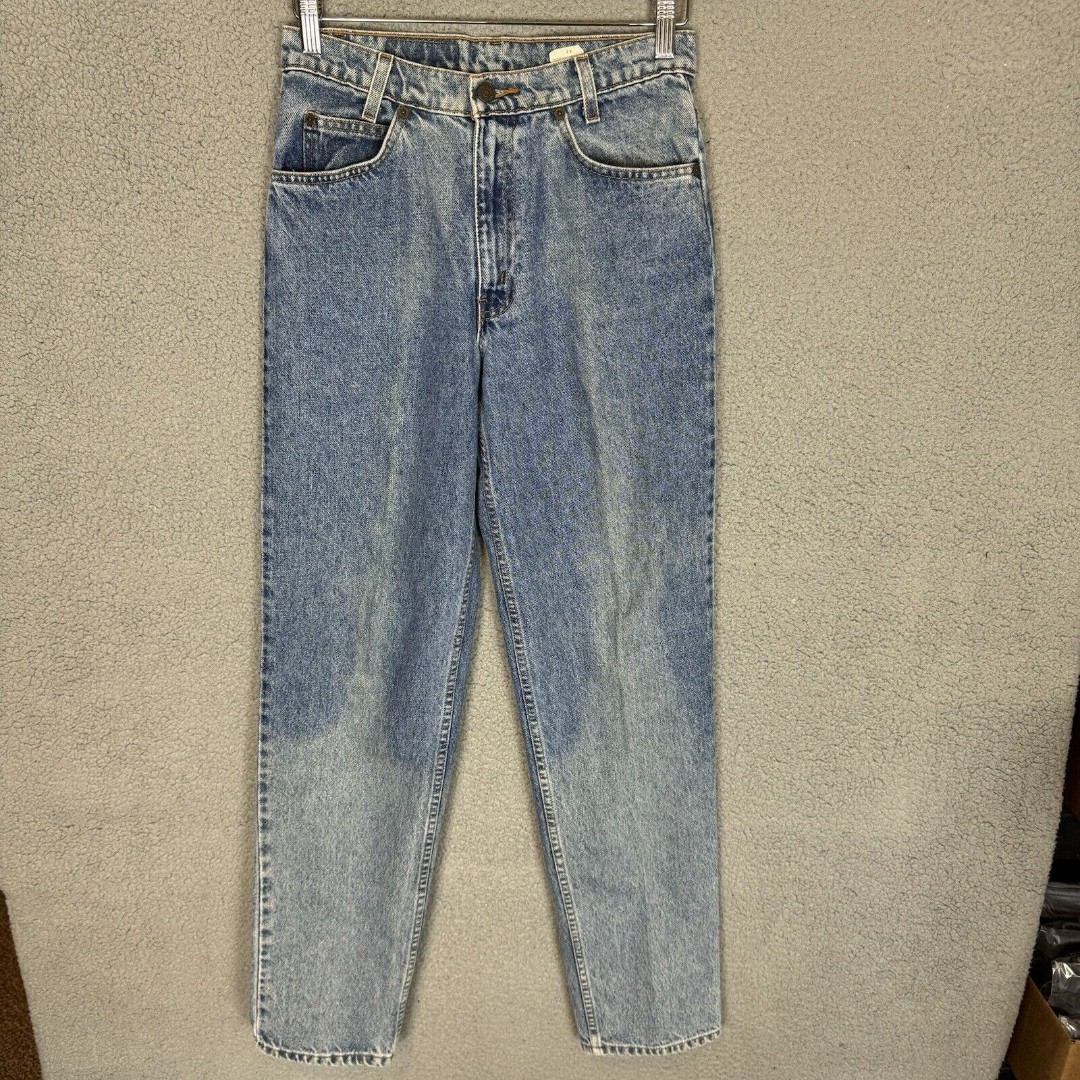 VINTAGE Levis Jeans Mens 29x34 Relaxed Fit Blue 550 Student Fit Orange Tab