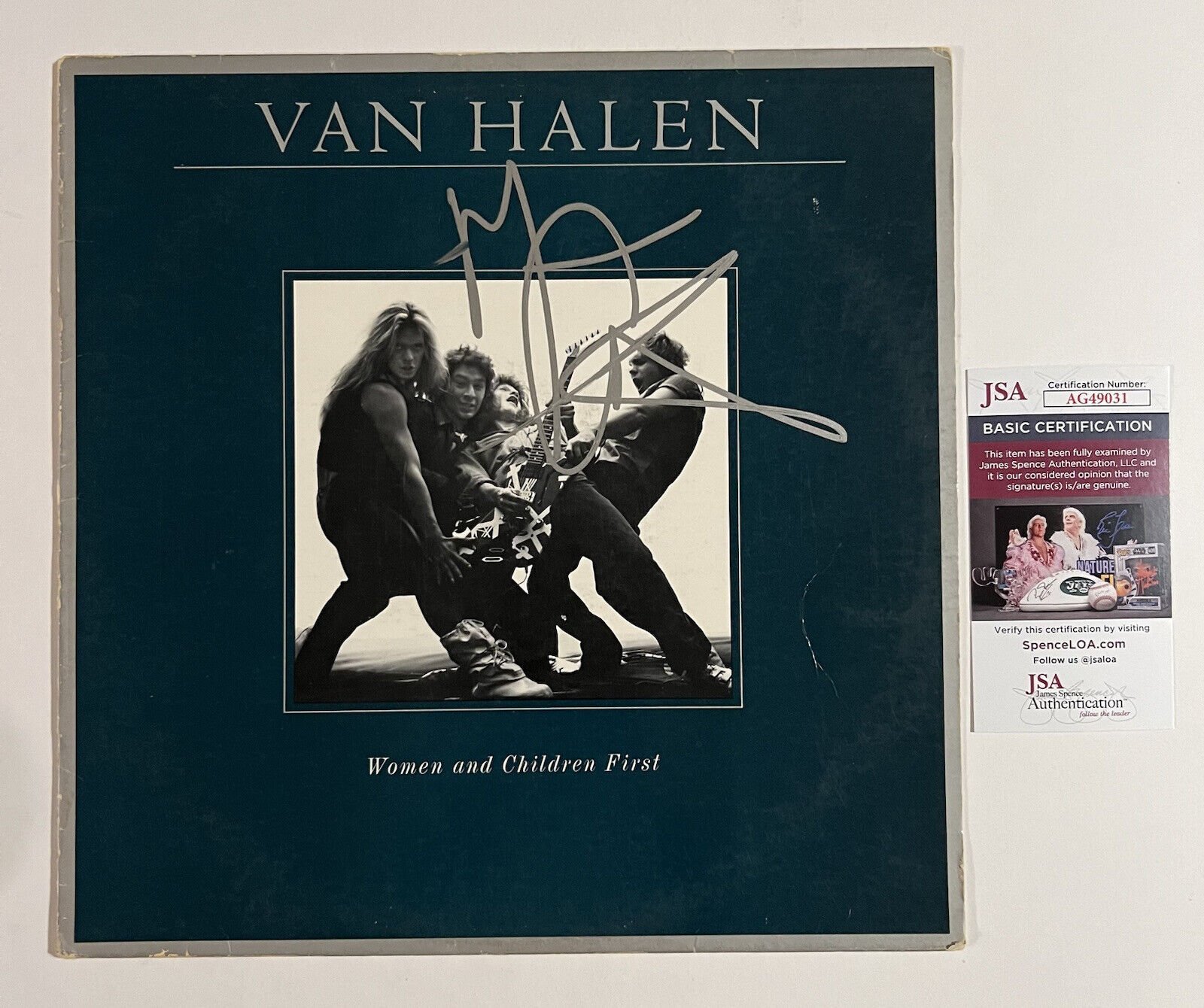 MICHAEL ANTHONY SIGNED WOMEN AND CHILDREN FIRST VAN HALEN VINYL RECORD JSA COA