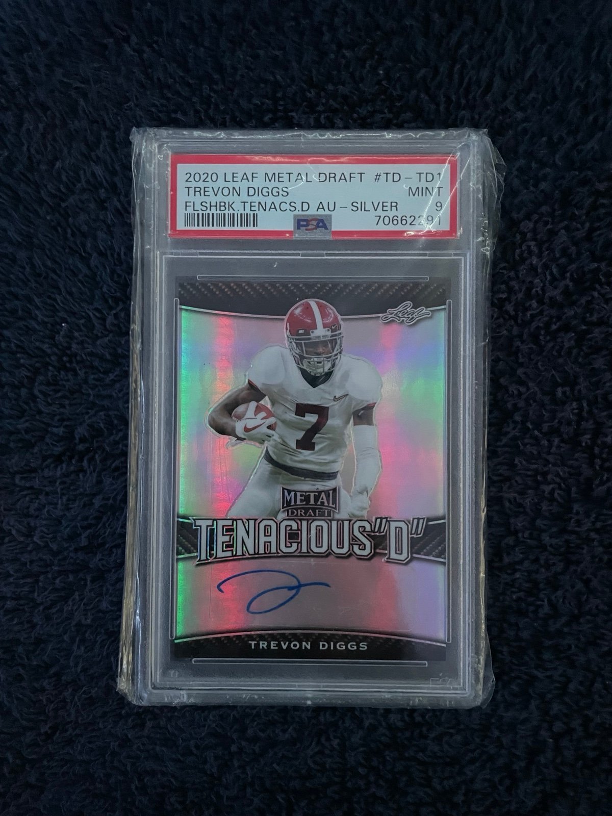 2020 Leaf Metal Draft Trevon Diggs #TDTD1 Flshbk.Tenacs.D AU-Silver PSA 9