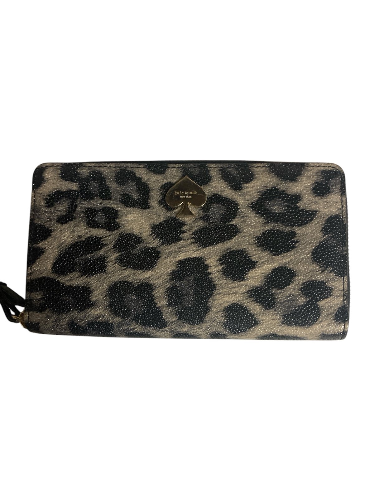 Kate Spade New York Grey Black Leopard Print Wallet