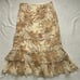 Dana Buchman Petite 100% Silk Floral Tropical Palm Leaf Layered Skirt size 6 P