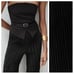 NWOT. Zara Black Belted Mixed Strapless Pleated Jumpsuit. Size S.