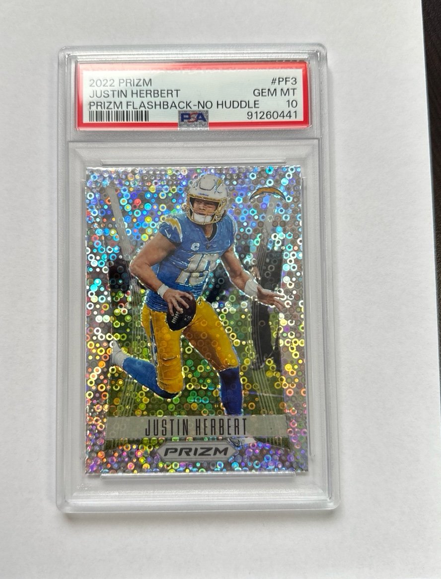 2022 Prizm Justin Herbert No Huddle Flashback SP PSA 10 #PF3