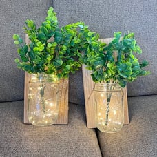 Rustic Wall Sconces, Mason Jar Sconces, Farmhouse Home Decor, 2 Pack