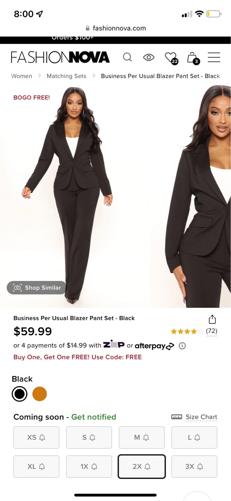 Fashion Nova Blazer and Pants set