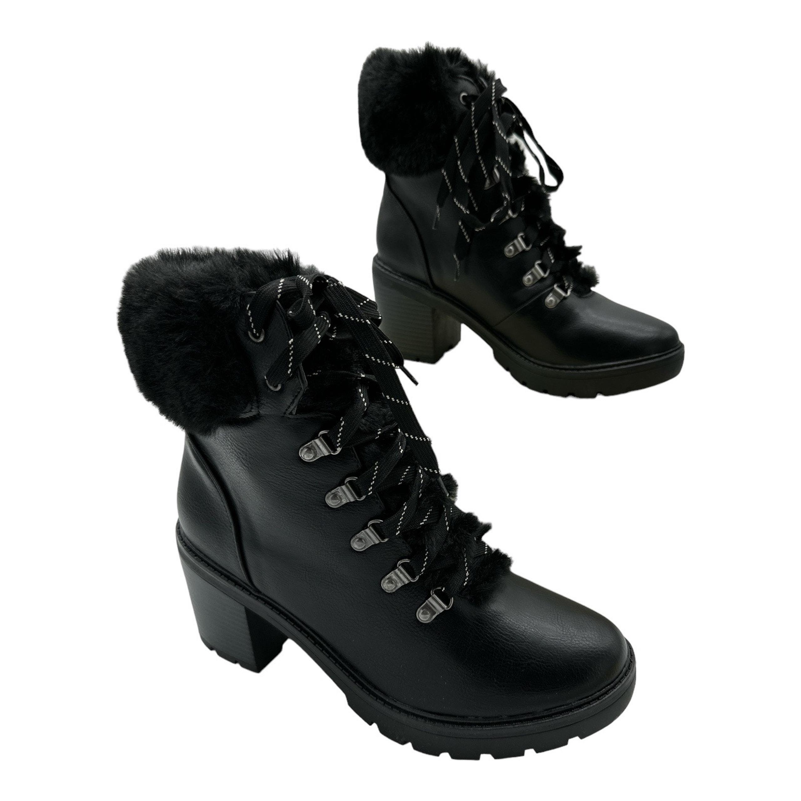 Esprit, Ember Faux-Fur Lug Sole Booties, Black Size 10M