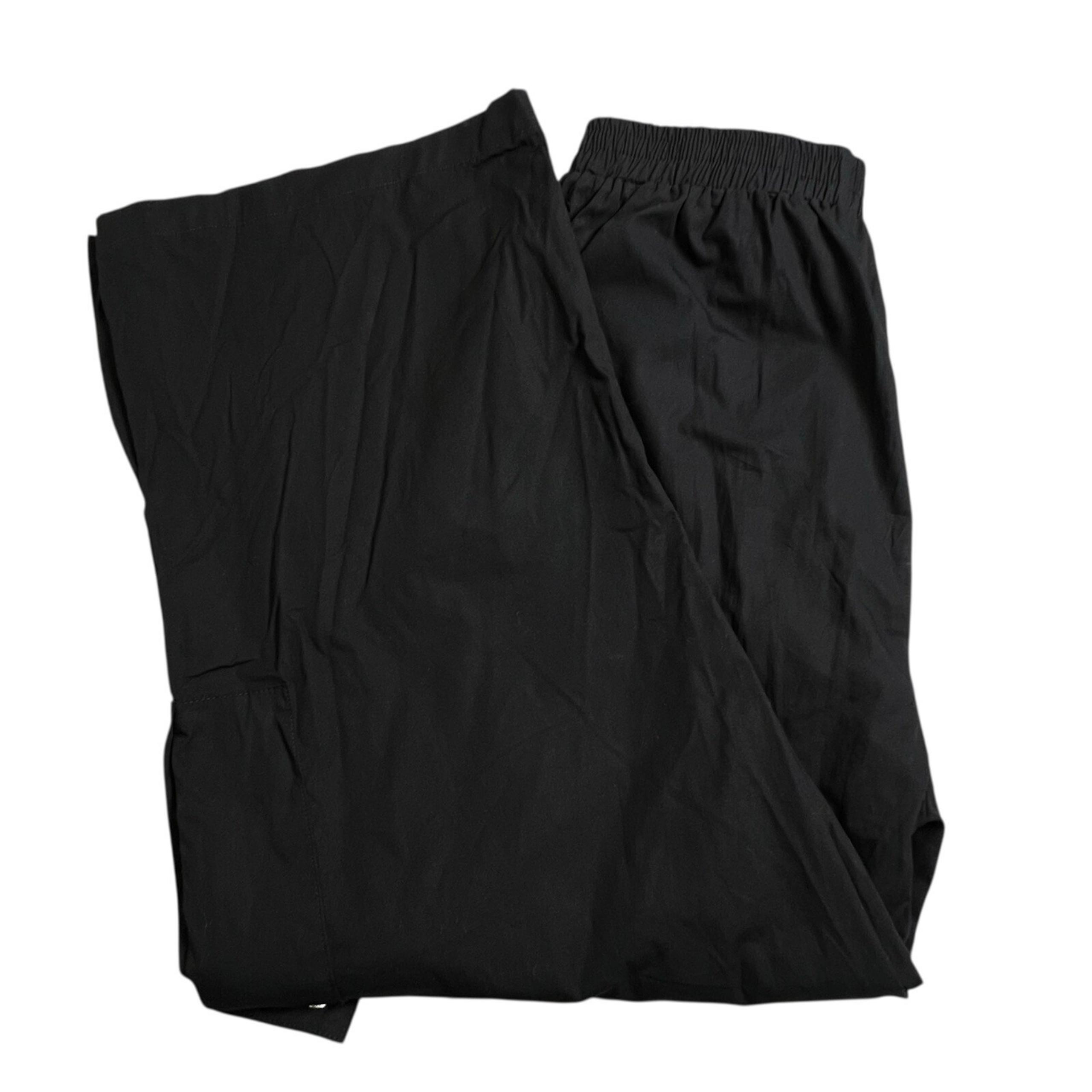 Princess Polly Womens 6 Black Elastic Pull On Wide Leg Cropped Cargo Pants