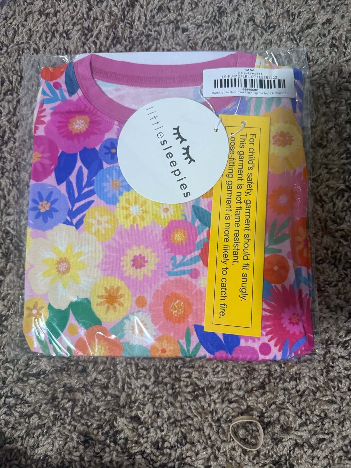 Little Sleepies Rainbow Blooms 12-18 long sleeve/pants