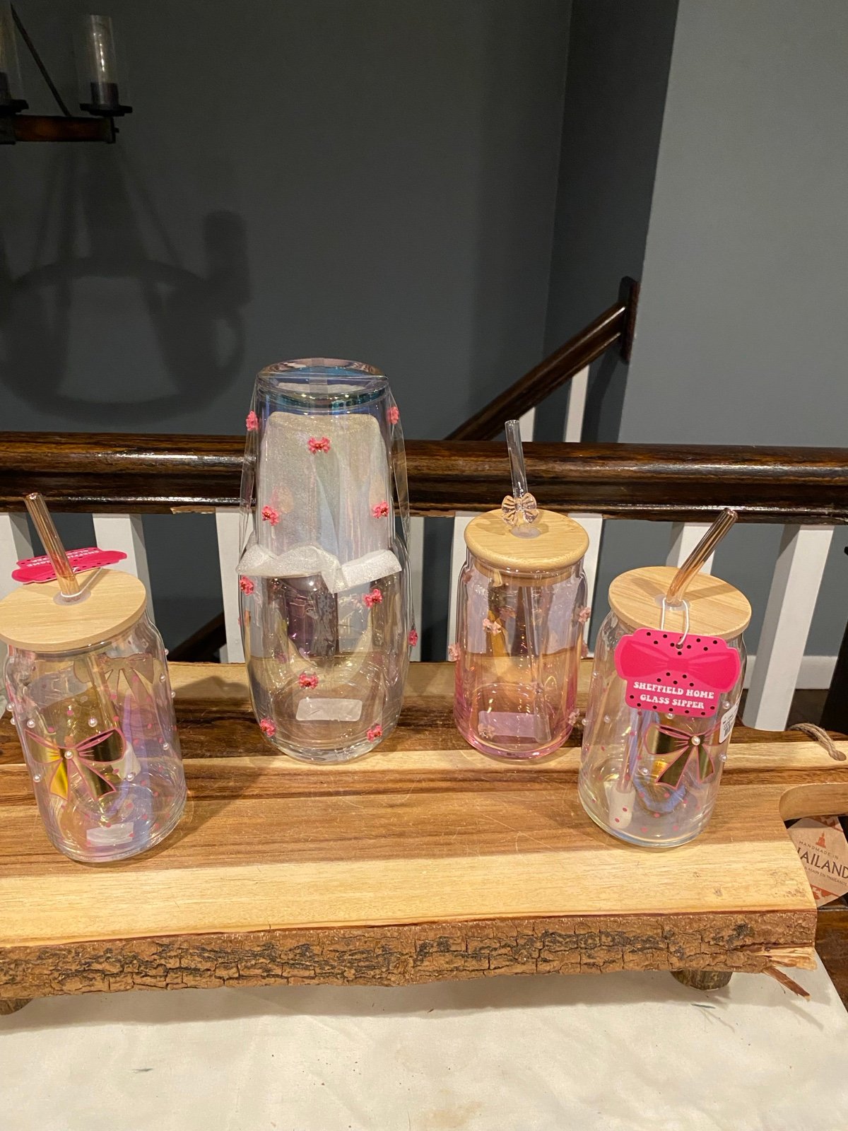 Pink Bow Tumbler and decanter bundle