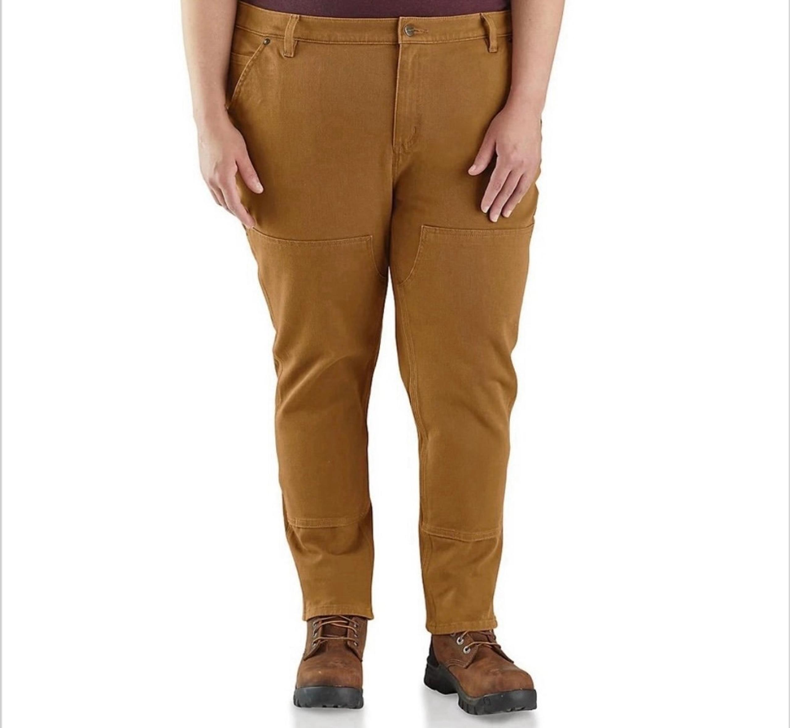 Carhartt WOMEN'S DOUBLE-KNEE PANTS RELAXED FIT RUGGED FLEX TWILL SIZE 22W NEW