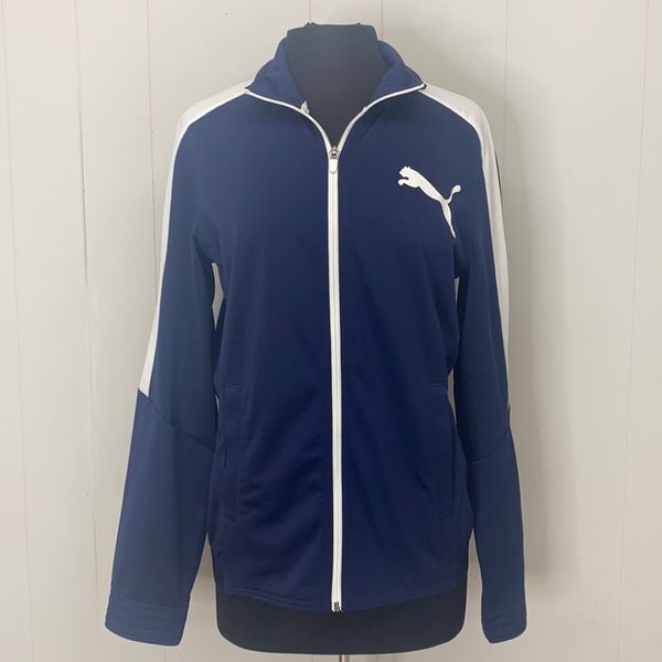 Puma Mens Contrast Jacket Fitness Workout Track Jacket Small Athletic apparel