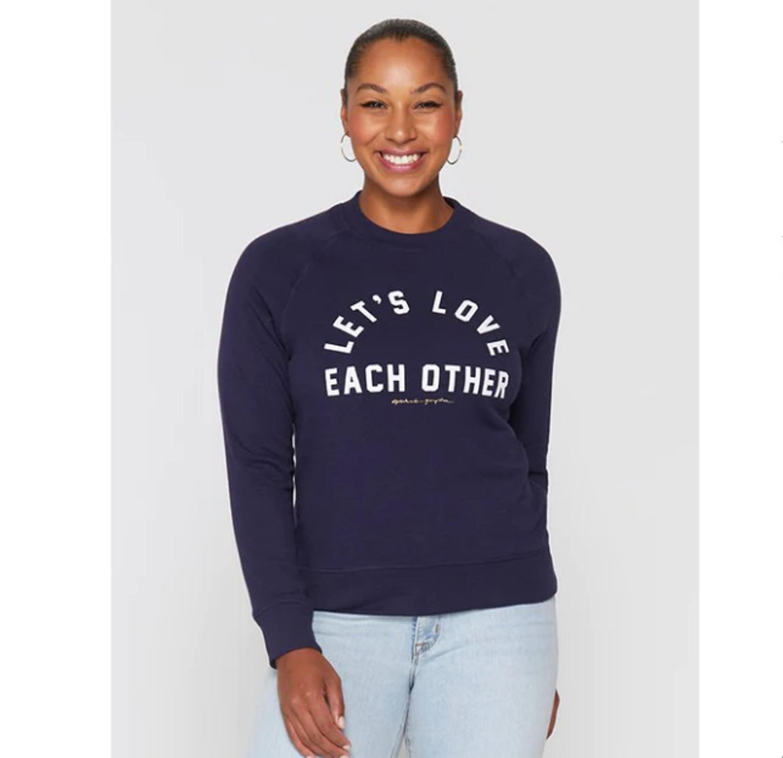 Spiritual Gangster Size XS Lets Love Old School Vintage Terry Sweatshirt Navy