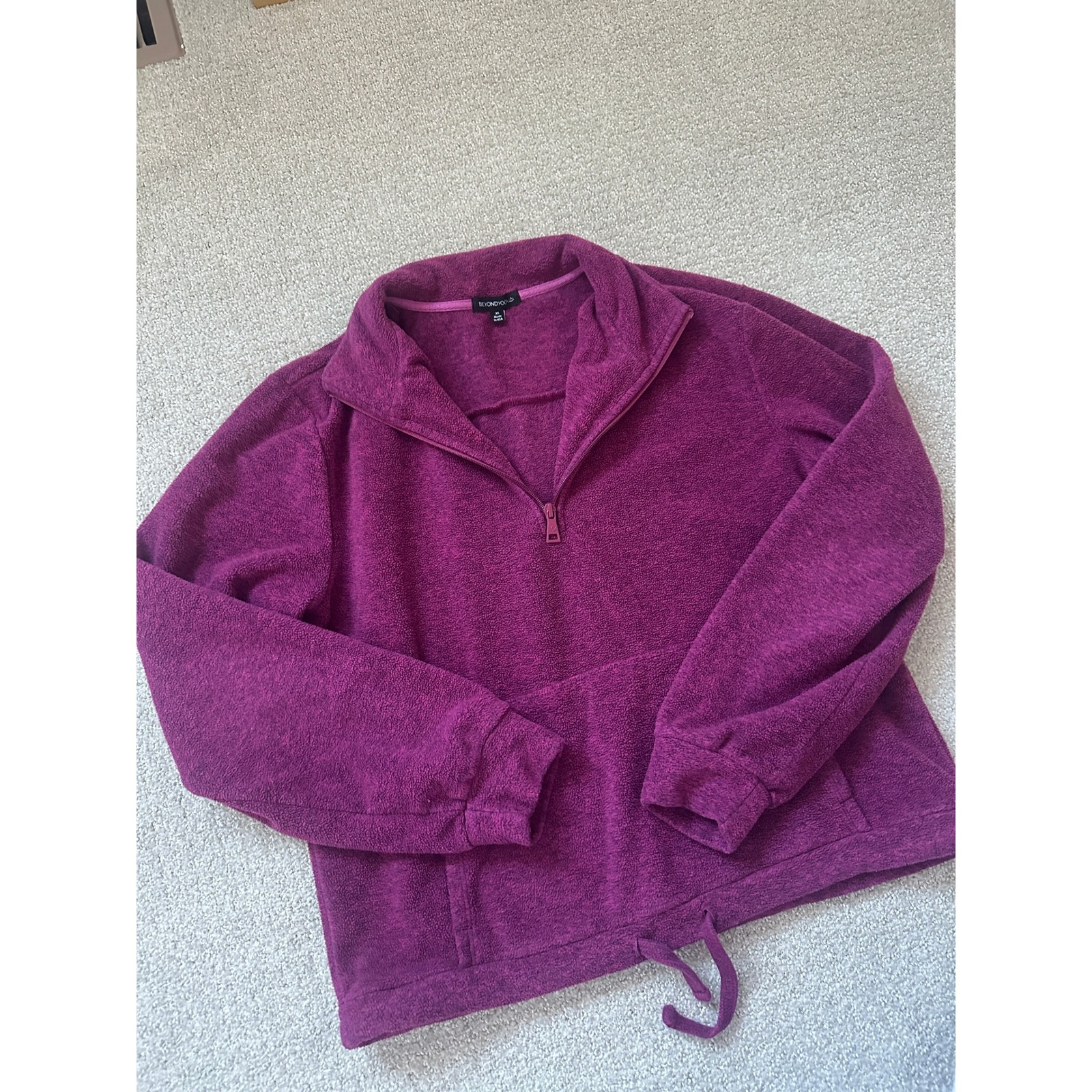 Beyond Yoga New Terrain Pullover Oversized Extra Small Heathered Dark Beet