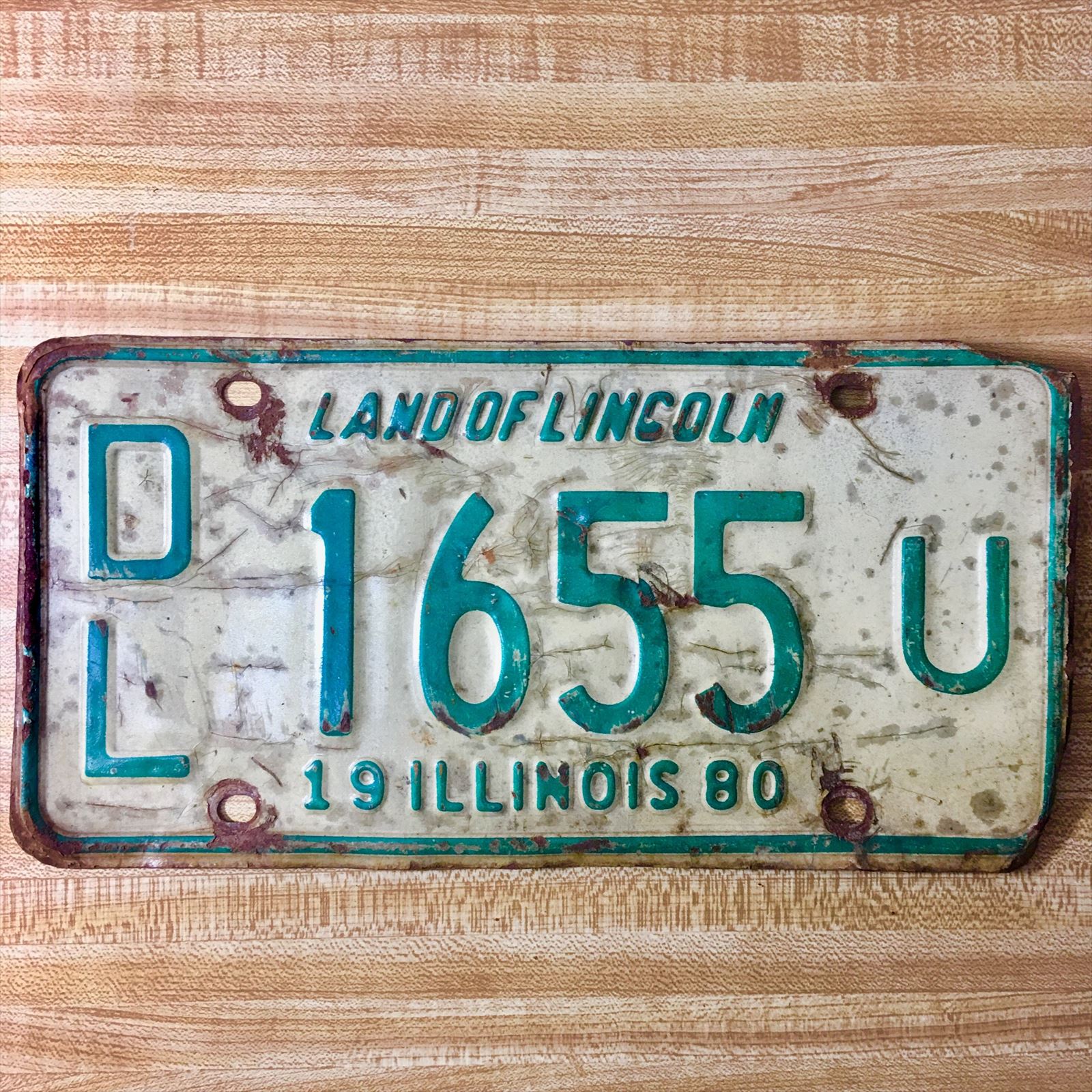 1980 Illinois License Plate DL 1655 U
