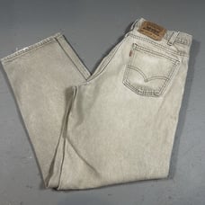 Vintage Levi's 550 Denim Beige Jeans Orange Tab Relaxed Fit Tapered Leg 33x30