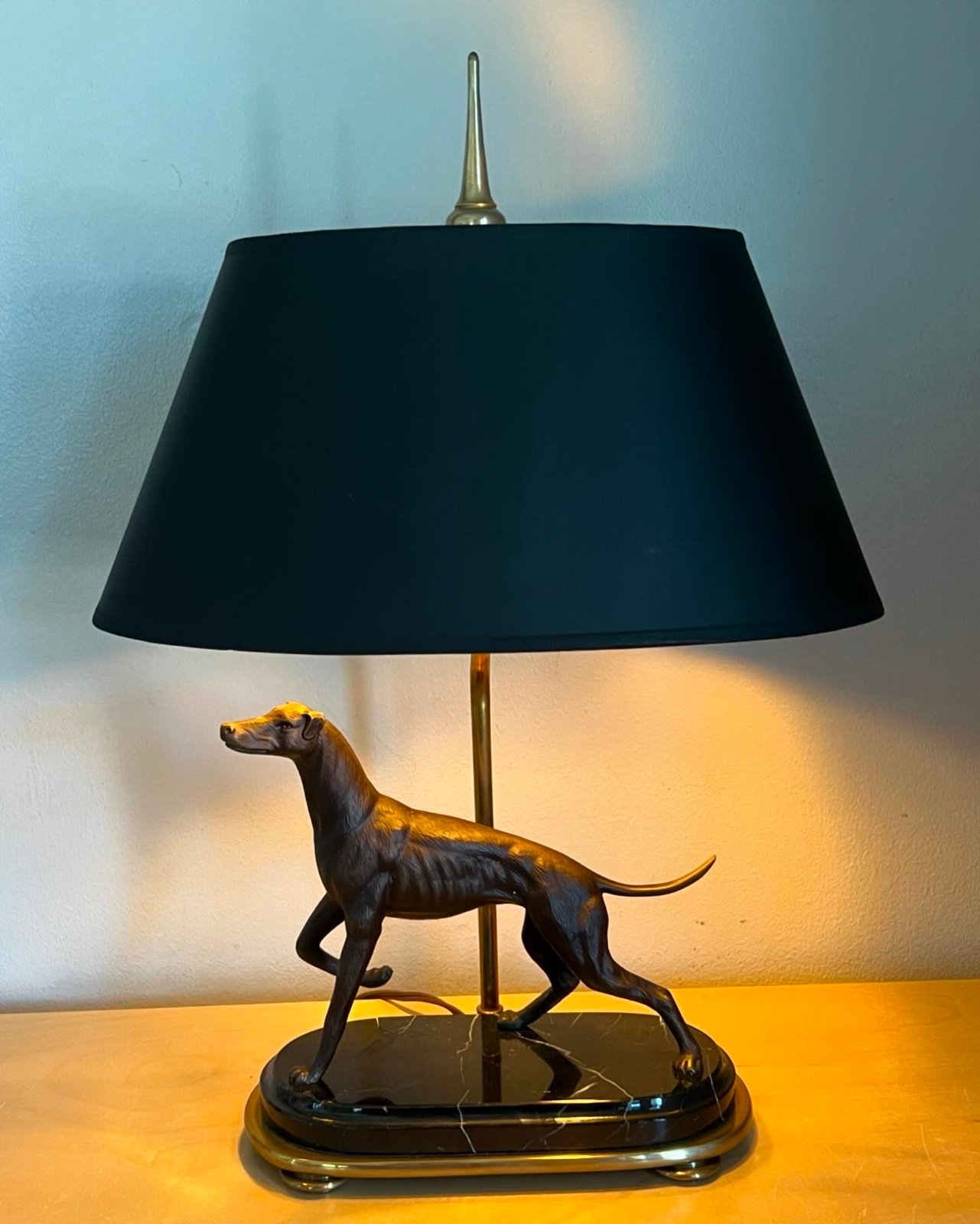Bronze Sculpted Greyhound Lamp