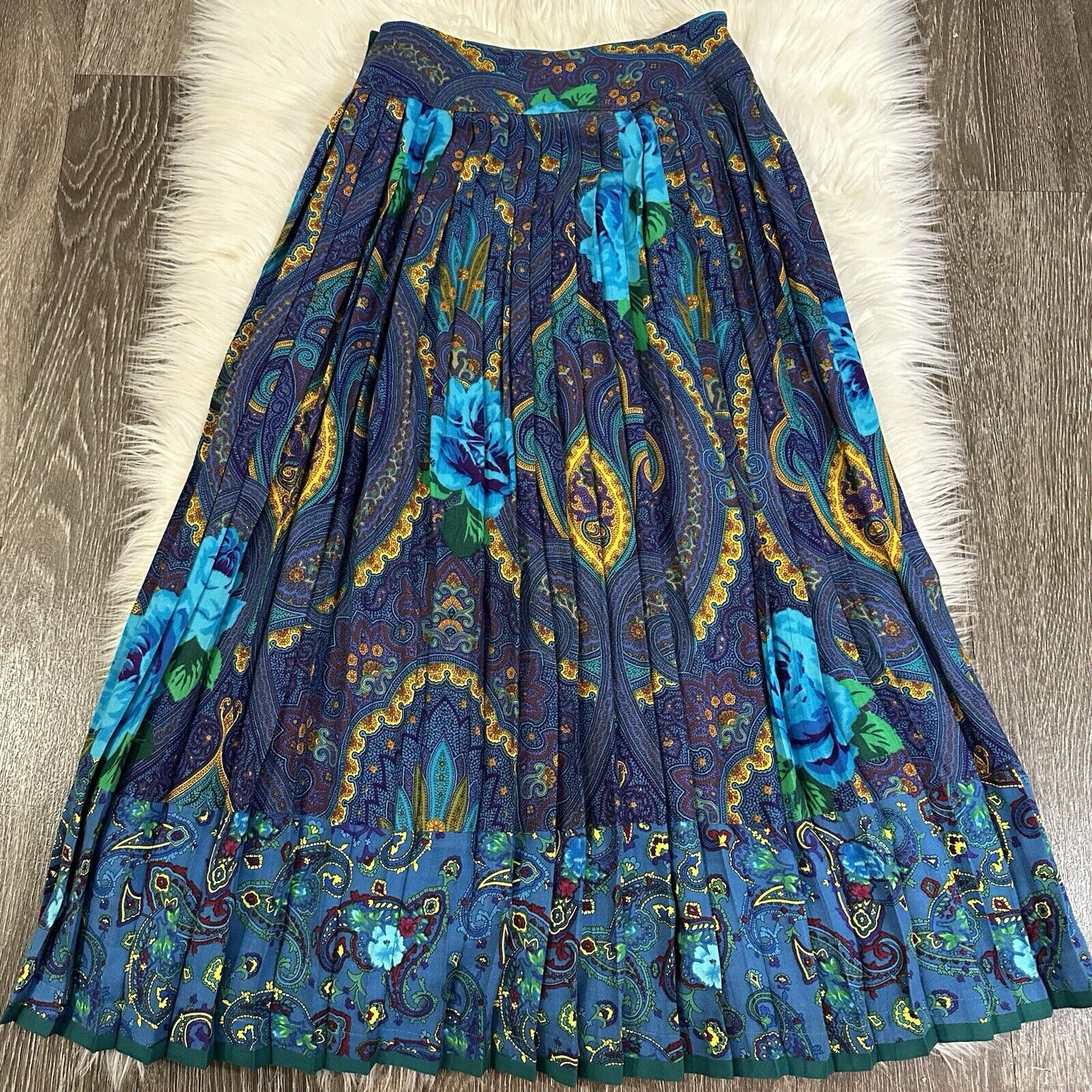 Vintage KENZO Paris Womens Multi Pleat Skirt Size 36 XS