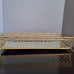 Vintage Tall Basket Weave Bead Vanity Mirror Tray Golden Metal