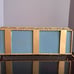 Vintage Tall Basket Weave Bead Vanity Mirror Tray Golden Metal