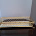 Vintage Tall Basket Weave Bead Vanity Mirror Tray Golden Metal