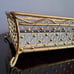 Vintage Tall Basket Weave Bead Vanity Mirror Tray Golden Metal