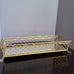 Vintage Tall Basket Weave Bead Vanity Mirror Tray Golden Metal