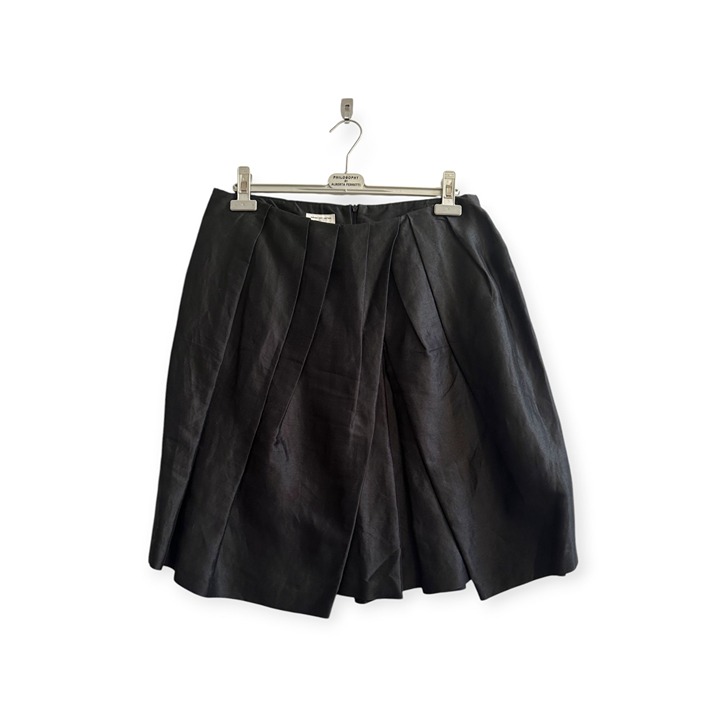 Dries Van Noten Black Faux Wrap A line Skirt, Size 40EU