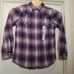 Women's Duluth Pearl Snap Flannel Fence Mender Shirt Size Small Purple Plaid