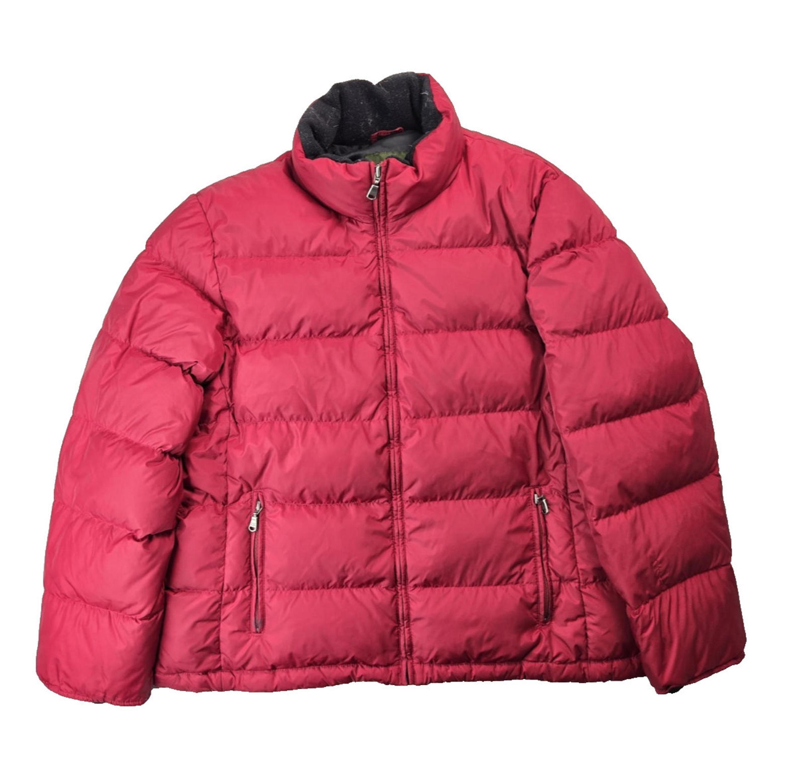 Eddie Bauer Goose Down Red Quilted Puffer Jacket Womens Size XL