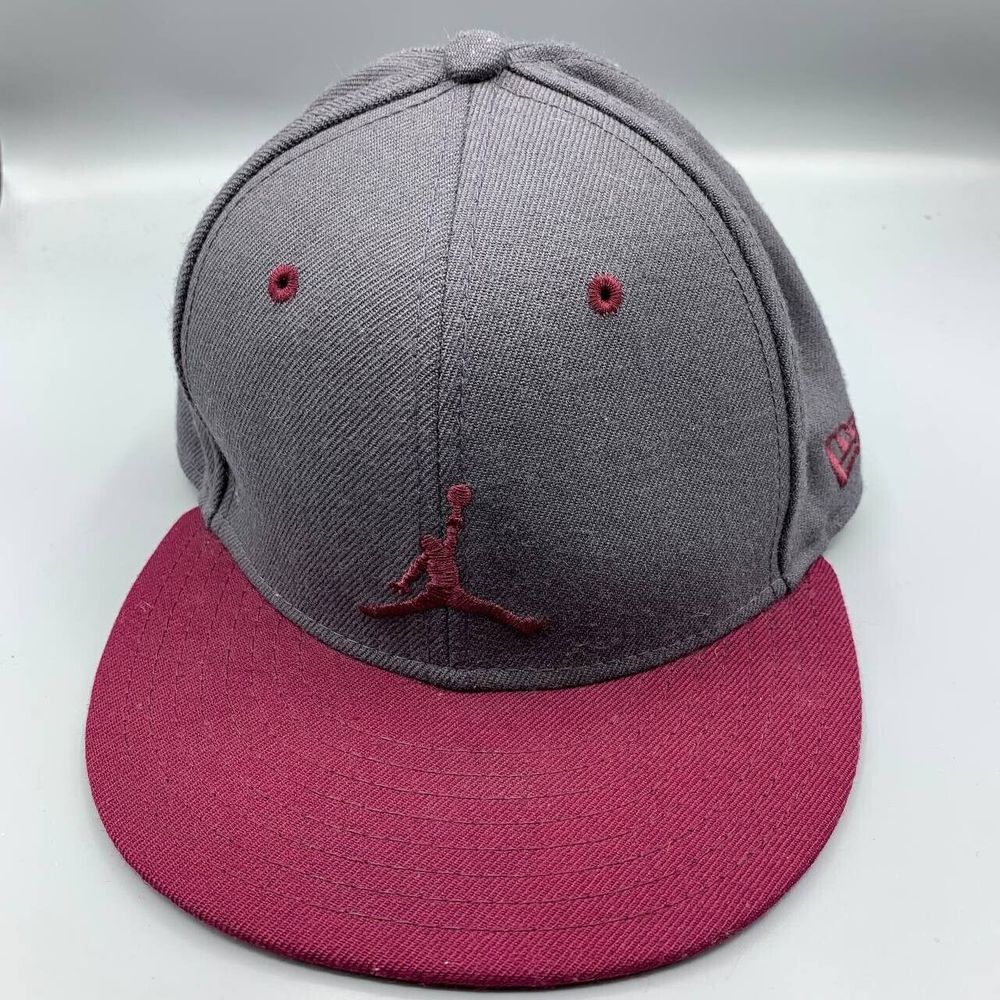 Air Jordan Hat Men 6 7/8 Gray Red 59Fifty New Era Fitted Cap