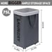 Laundry Basket with Wheels, 75L Collapsible Laundry Hamper, Clothes Hamper