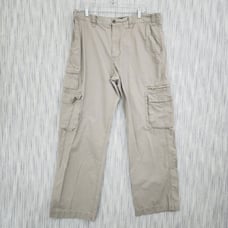 Eddie Bauer Men's Cargo Pants 100% Cotton Chino Size 36x32 Beige