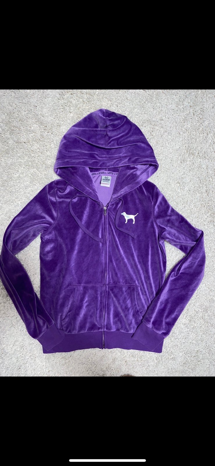 PINK purple velour zipup