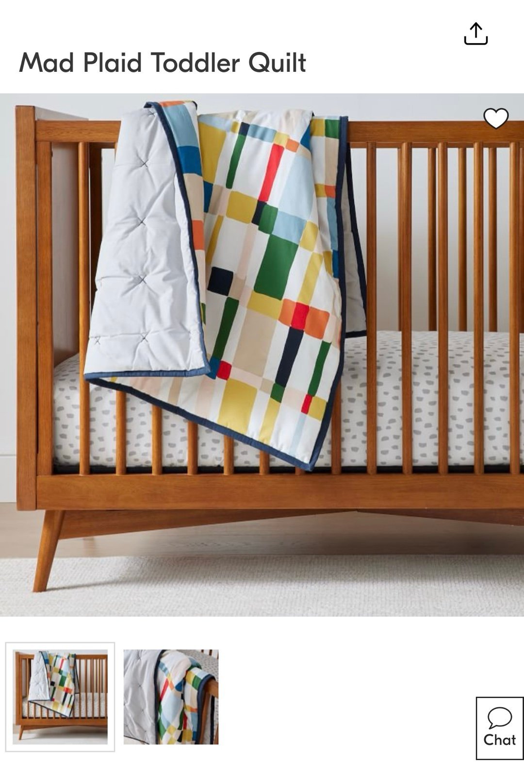 WEST ELM KIDS Mad Plaid Toddler Quilt | Preowned