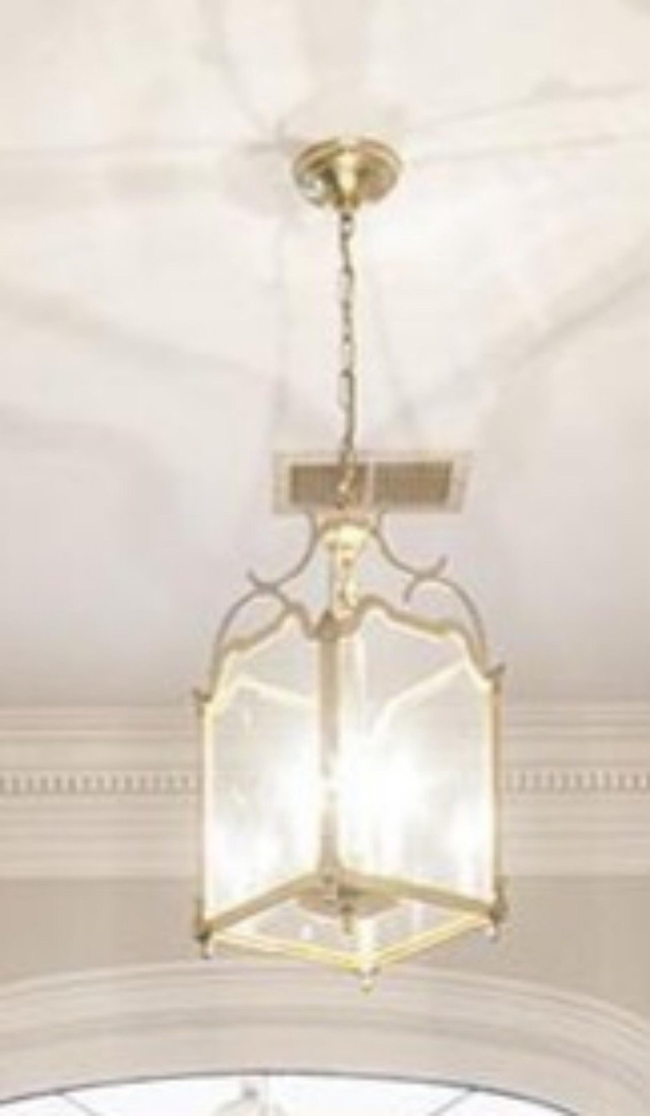 Black rectangle hanging lamp solid brass