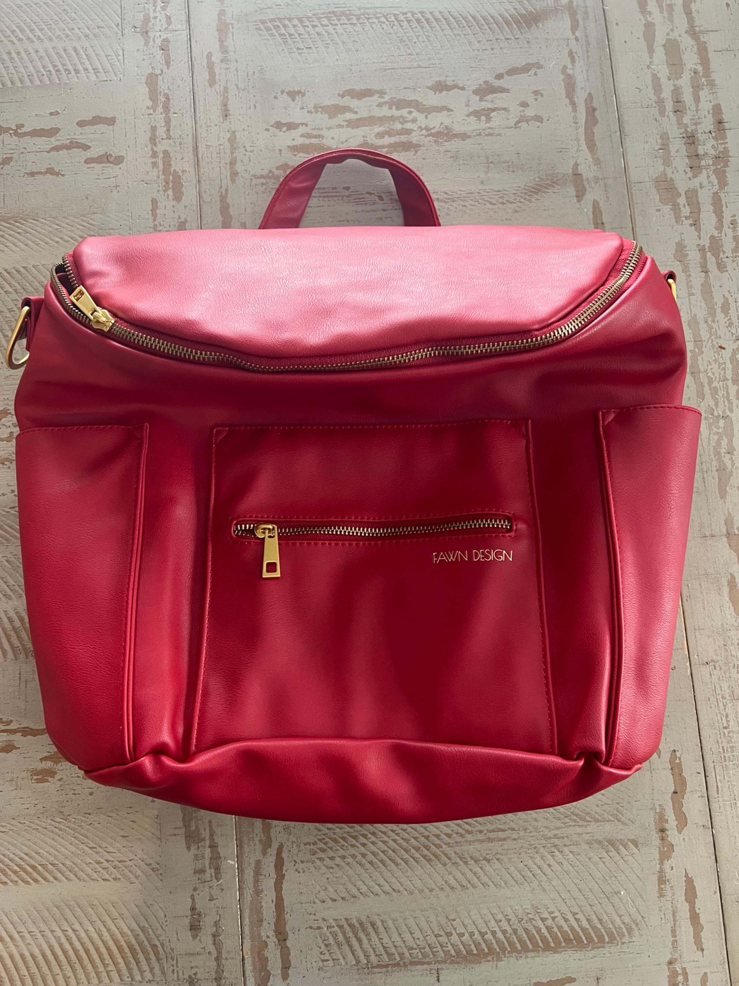 Fawn design diaper bag original size red