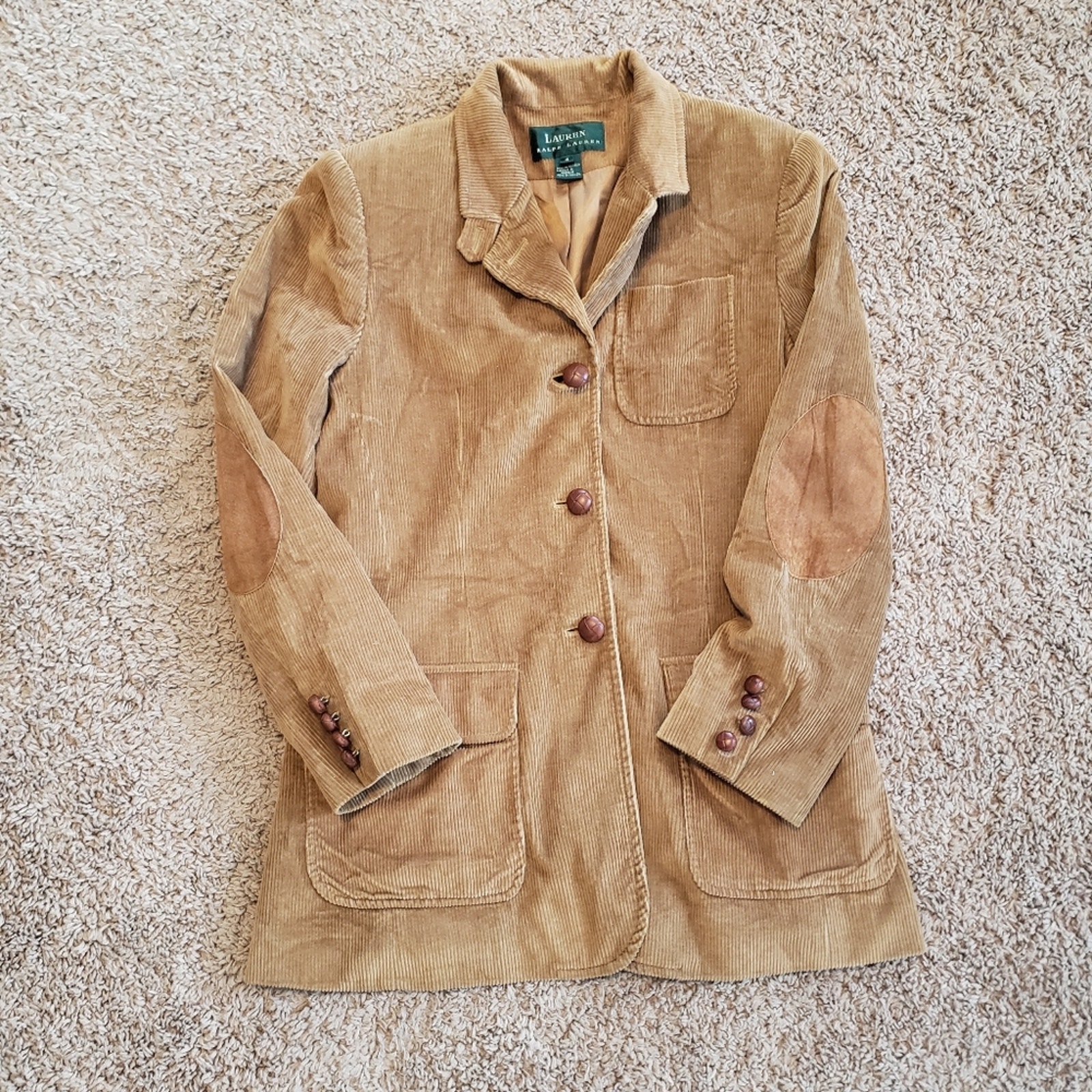 Lauren ralph Lauren corduroy elbow patch double vented 3 button coat blazer 4