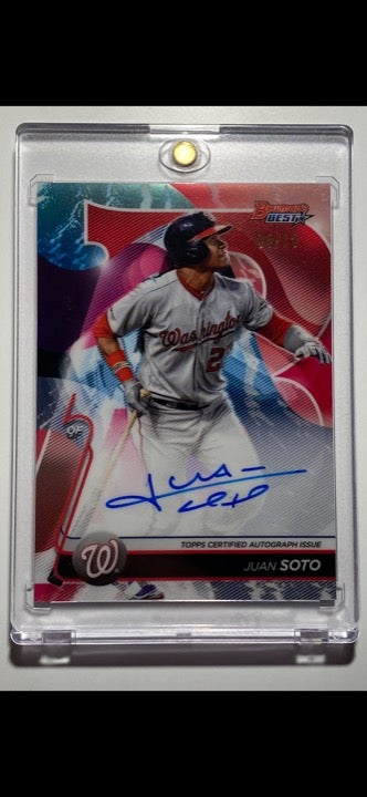 2020 Bowman’s Best JUAN SOTO Best of 2020 Red Refractor Auto #/10 Team Colors