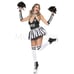 Gothic Cheerleader 5 Pc White Black Skeleton Skull Print Bodysuit Costume Sz M/L