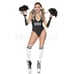 Gothic Cheerleader 5 Pc White Black Skeleton Skull Print Bodysuit Costume Sz M/L