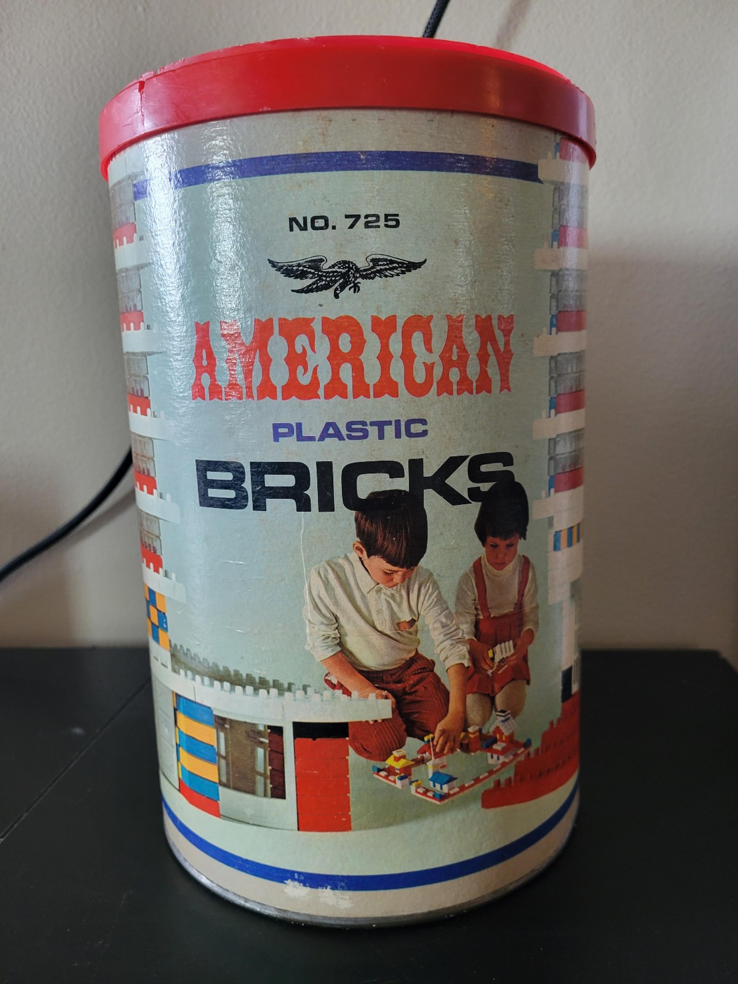 Vintage 1970 Playskool Milton Bradley Plastic Building Bricks