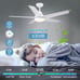 Ceiling Fan with Lights, Modern 48 Inch White Ceiling Fan with Remote Control