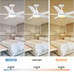 Ceiling Fan with Lights, Modern 48 Inch White Ceiling Fan with Remote Control