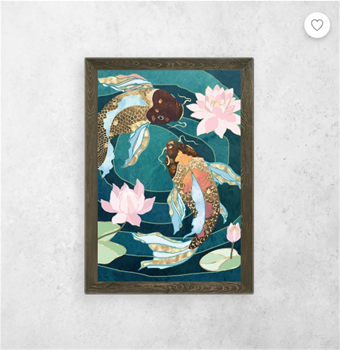 Metallic Koi III Poster Painting canvas 20*30inch