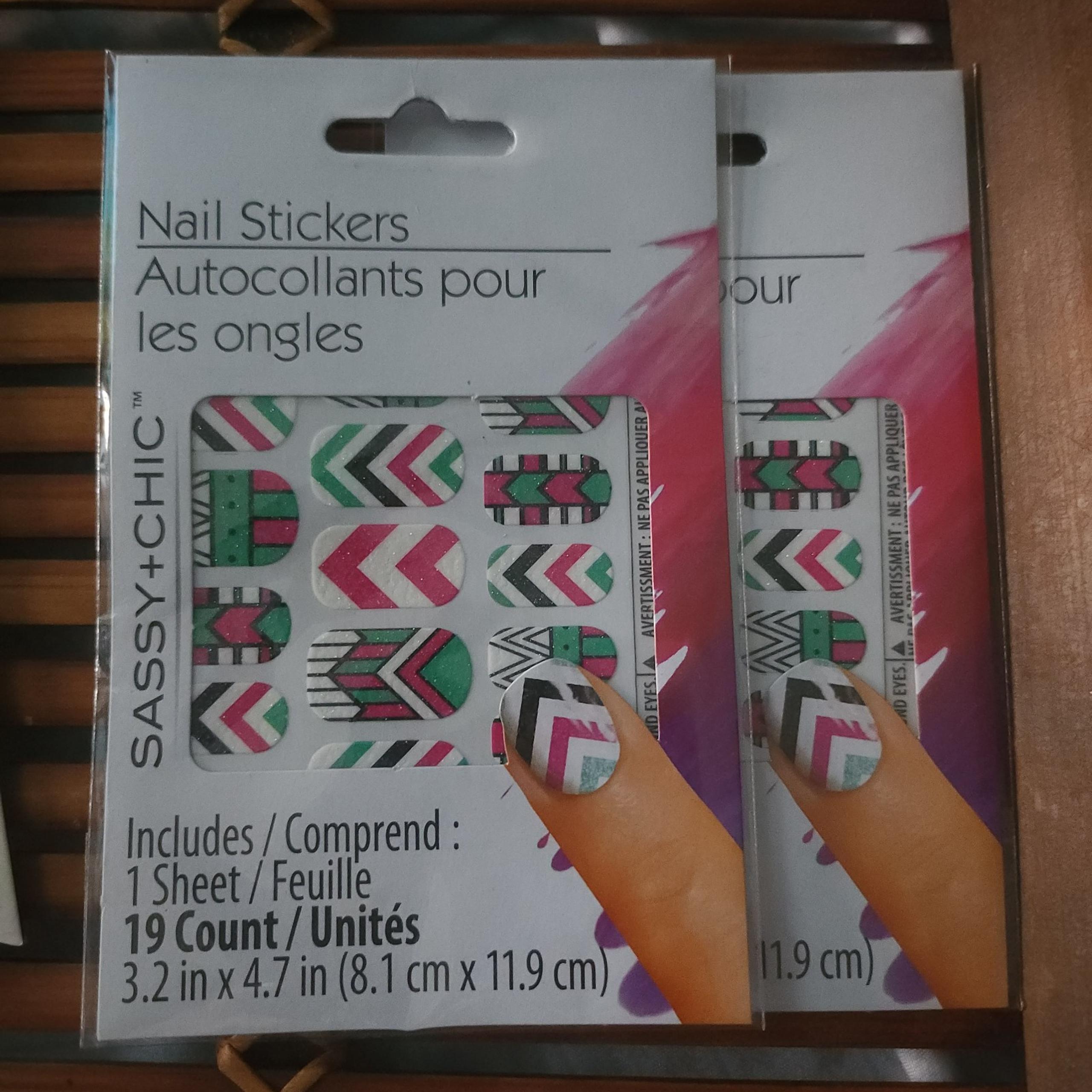 2 sets of Sassy and Chic Nail Stickers Tribal Design